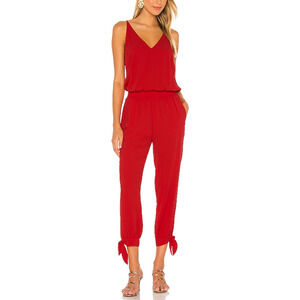Amanda Uprichard 'Seville' Red Crepe Jumpsuit Size XS